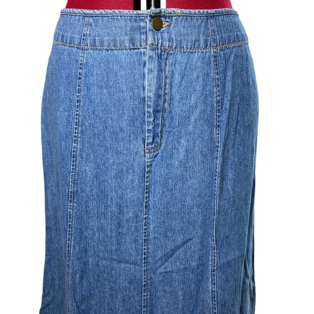 Kim Rogers Vintage Petite Denim Long Maxi Denim Jean Skirt Size 14P - Picture 3 of 8
